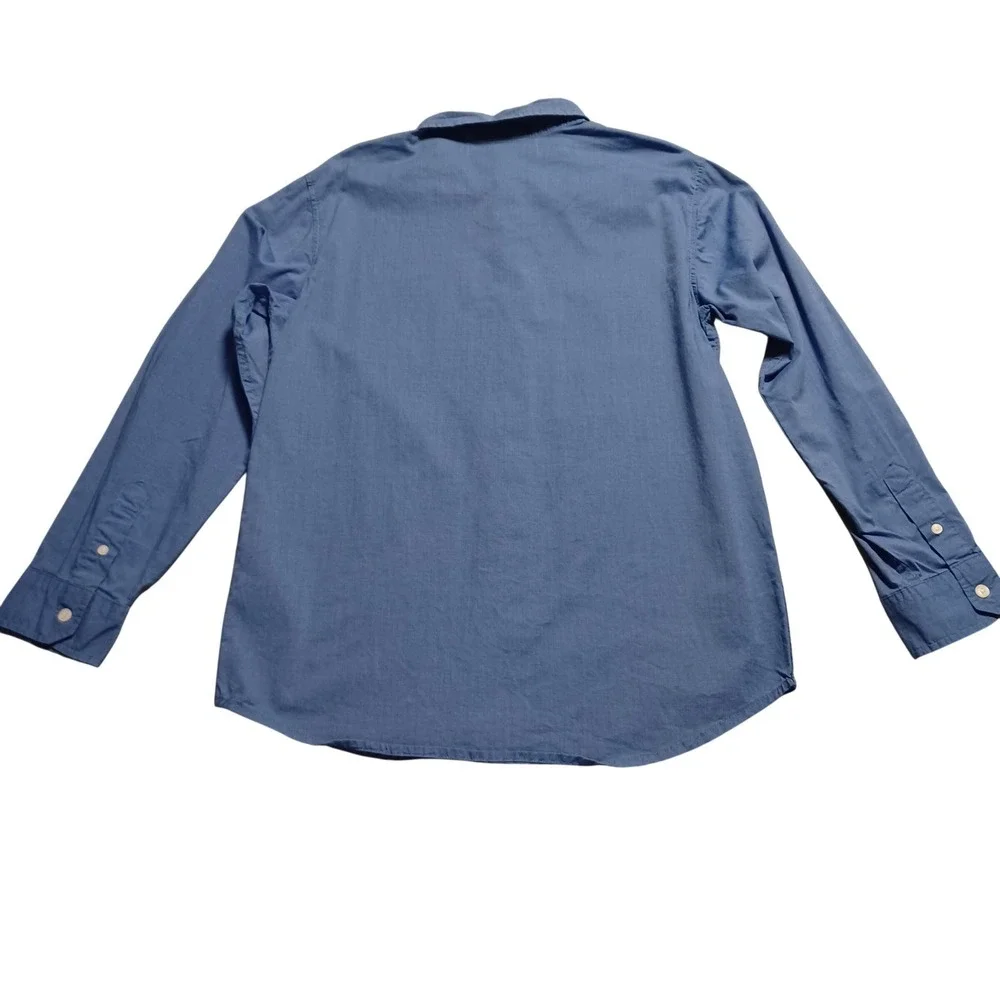 Old Navy Boys‎ Blue Built-In Flex Long Sleeve Button Down Shirt XL 14-16 Husky